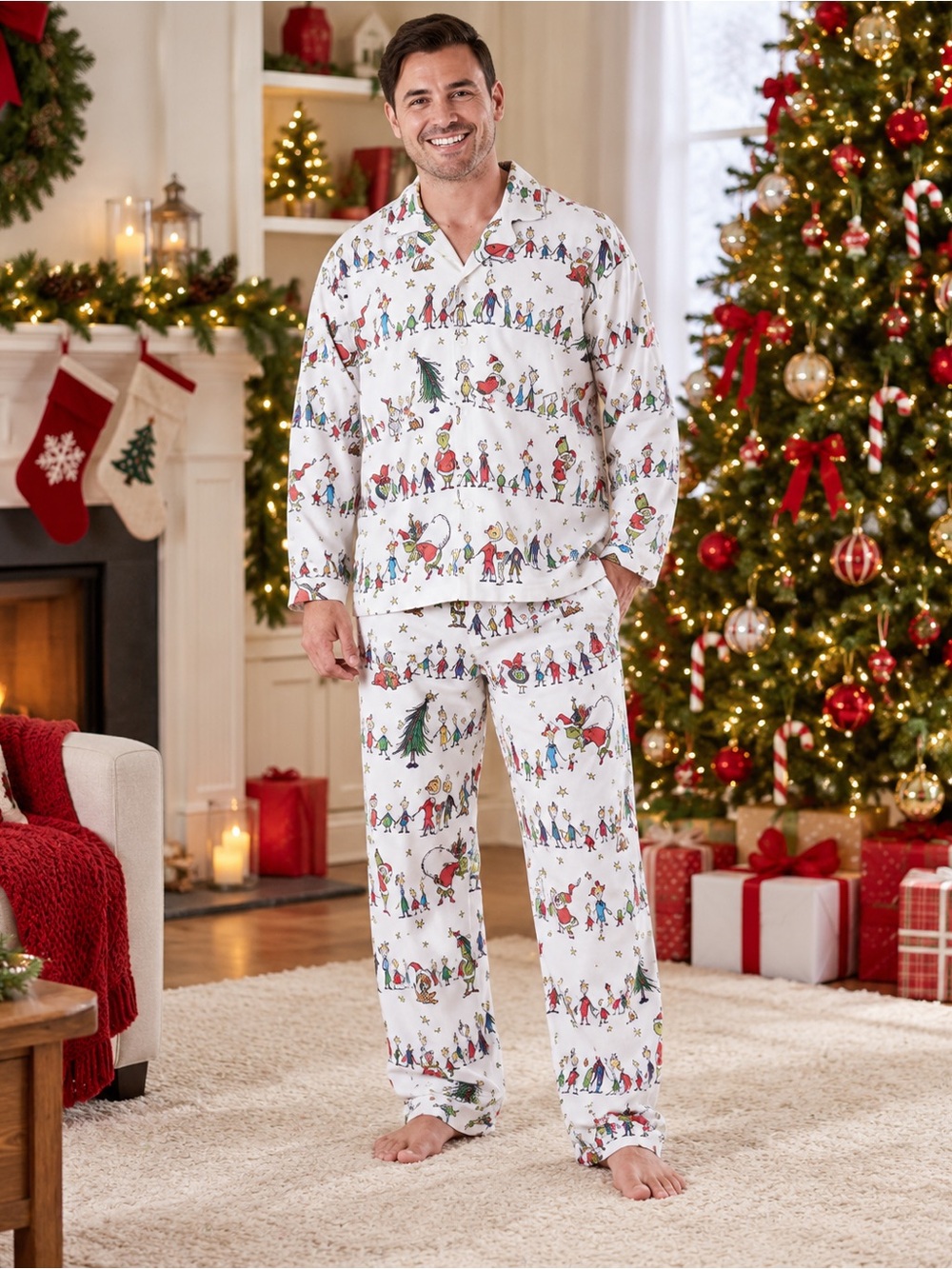 Dr.Seuss The Grinch Matching Family Pajama Set Kids 6 Adult S & XL Pottery Barn - Picture 6 of 17